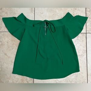 Emerald green off shoulder top